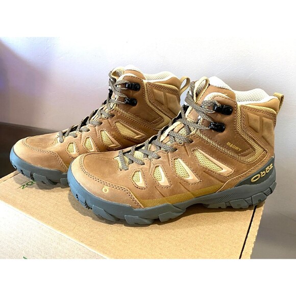 NIB OBOZ Womens 7.5 Sawtooth X Mid B-DRY Waterproof Hiking Boots Shoes RYE Brown - Picture 3 of 13